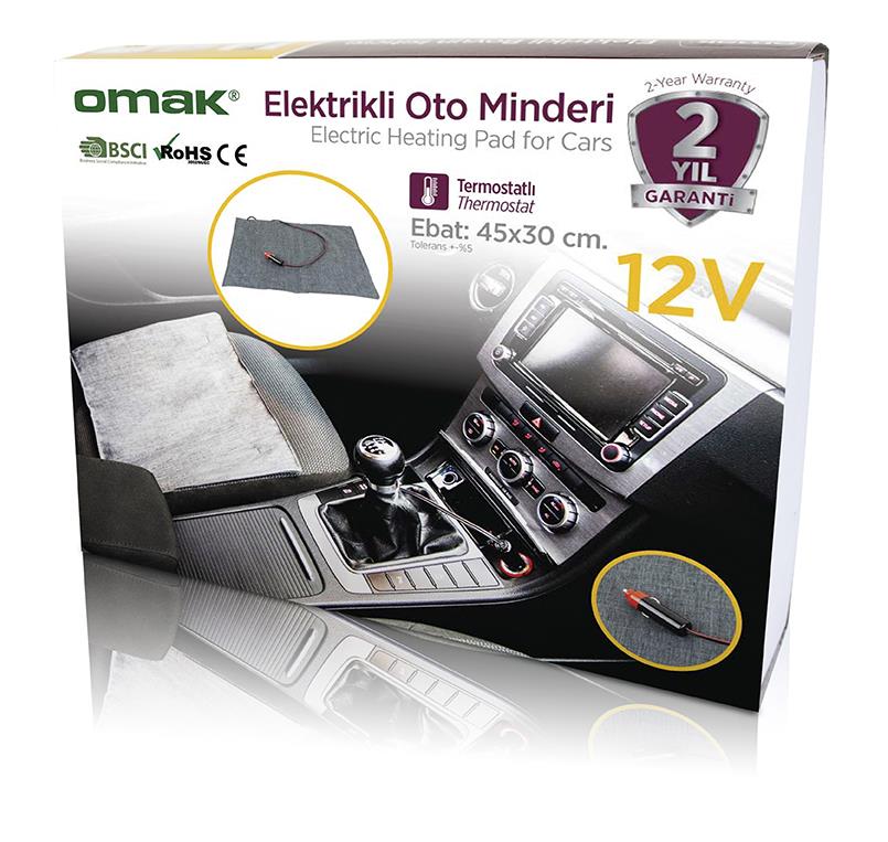 OMAK Termostatlı Araç Isıtmalı Minderi 12V
