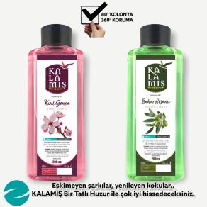 KALAMIŞ Bir Tatlı Huzur Kızıl Gonca & Bahar Akşamı 200 cc Kolonya 2 li